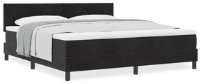 Cama Box com Colchão vidaXL Preto Super King Veludo