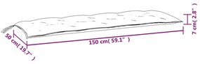 Almofadões banco jardim 2pcs 150x50x7cm mesclado tecido