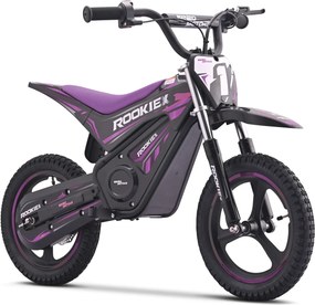 Mota elétrica infantil ROOKIE X 24V (14"), bateria de lítio, motor de 250 W, travão de disco Roxa