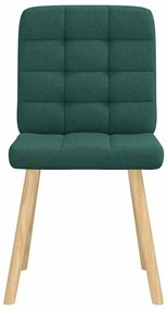 Cadeiras de jantar 4 pcs tecido verde escuro