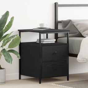 Cômoda de Cabeceira vidaXL Carvalho Preto 44x45x60 cm Madeira de engen