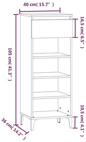 Sapateira Teresa - Com 1 Gaveta e 4 Prateleiras - Cor Preto - 40x36x10