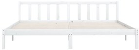 Estrutura de cama 200x200 cm pinho maciço branco