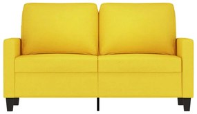 Sofá de 2 lugares 120 cm tecido amarelo-claro