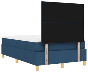 Cama Box com Colchão e Banco Azul 120x190 cm Tecido