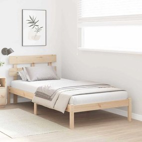 Estrado de Cama com Cabeceira 100x200 cm Madeira Maciça de Pinho