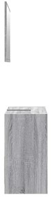 2 pcs conjunto móveis WC derivados de madeira sonoma cinza