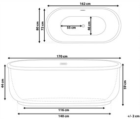 Banheira autónoma em acrílico branco 170 x 80 cm PINEL Beliani