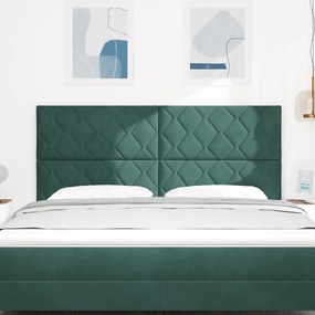 Cabeceira Design de Blocos de Diamante Verde Escura 180 cm Veludo