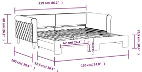 Sofá-cama com gavetão 90x190 cm veludo preto