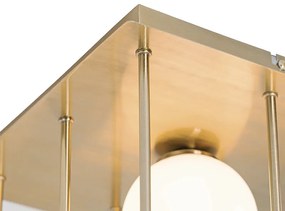 Moderno candeeiro de teto dourado com vidro opalino 9 luzes - Atenas Moderno