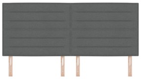Cabeceira Design Linhas Cinza Escuro 200 cm Tecido