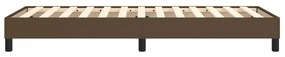 Estrutura de cama sem colchão 90x200 cm tecido castanho-escuro