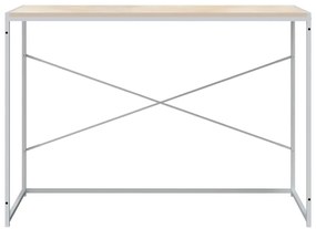 Secretária de computador derivados de madeira branco/carvalho