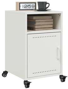 vidaXL Mesas de cabeceira 2 pcs 36x39x59 cm aço branco
