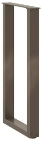 Pés de mesa de console em forma de U, 2 peças, aço natural, 38 x (72-7