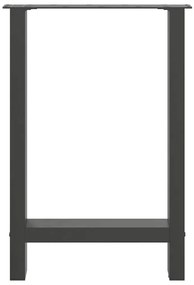 Pés para mesa de jantar antracite 2 peças 60x(72-73) cm aço