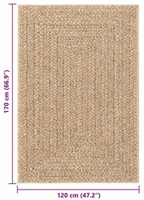 Tapete ZIZUR 120x170 cm aspeto de juta interior e exterior