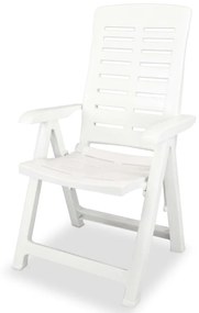 Cadeiras de jardim reclináveis 6 pcs plástico branco