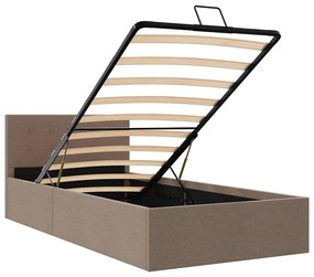 Cama hidráulica c/ arrumação 100x200cm tecido cinza-acastanhado