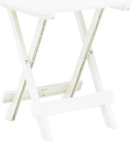 Mesa de jardim dobrável 45x43x50 cm plástico branco
