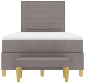 Cama Box com Colchão e Banco Taupe 120x200 cm Tecido