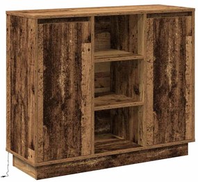 Aparador com LED Madeira Velha 90x32x75 cm Madeira Revestida