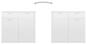 Aparador 160x36x75 cm contraplacado branco brilhante