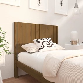 818858 vidaXL Cabeceira de cama 105,5x4x100 cm pinho maciço castanho mel