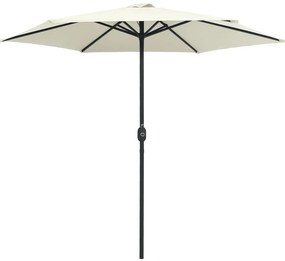 Guarda-sol de jardim c/ poste alumínio 270x246 cm branco areia