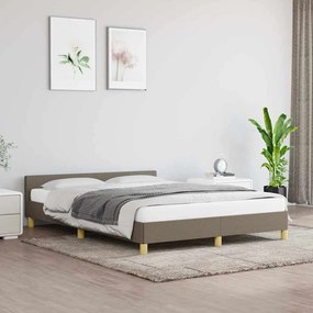 Cama sem colchão 140x200 cm tecido castanho-acinzentado