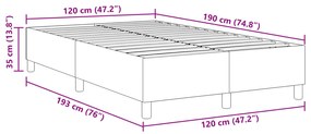 Cama Box Spring vidaXL Azul Pequena Dupla Tecido de Corduroy