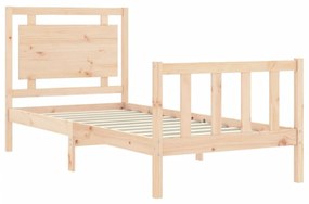 Estrutura de cama com cabeceira 90x190 cm madeira maciça