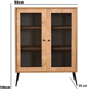 Sideboard Daisy – Carvalho Preto – 90x110x35 cm