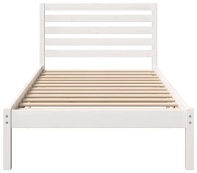 Estrutura da Cama Branco 75 x 190 cm Madeira de Pinheiro Sólido