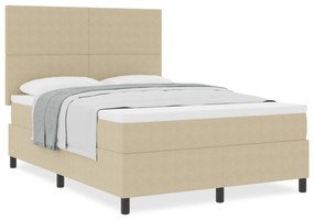 Cama Box Spring com Colchão Verde Claro Cinza 140x200 cm Tecido de Vel