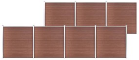 vidaXL Painel de vedação para jardim 1218x186 cm WPC castanho