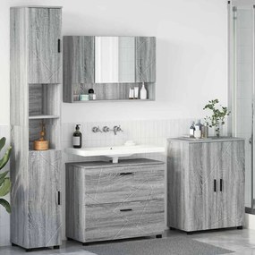 vidaXL Conjunto de Móveis para Banheiro 4 pcs Sonoma cinzento