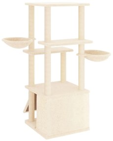 Árvore para gatos c/ postes arranhadores sisal 133 cm cor creme