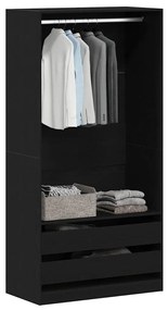 Armário de Carvalho Preto - 100 x 50 x 200 cm - Feito de Madeira Dupla