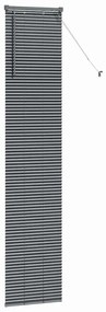 Persiana de Janela Cinzento-escuro 40 x 220 cm Alumínio