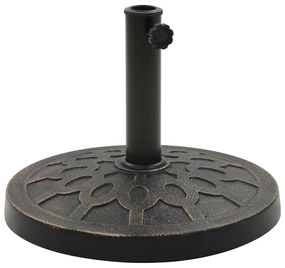 vidaXL Base de guarda-sol redonda poliresina 13 kg bronze