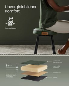 Conjunto de 2 bancos de cozinha, jantar coleção EKHO 48 x 48 x 48,2 cm Verde floresta