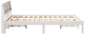 Estrutura da Cama com luzes de tira LED com cabeceira Branco 120 x 200