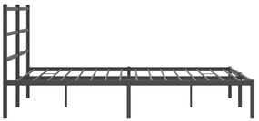 Estrutura de cama com cabeceira 160x200 cm metal preto