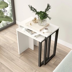 Conjunto de Mesas de Apoio ON7 – Branco – 51x52,8x29,5 cm / 44,5x47,8x