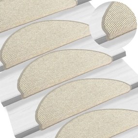 vidaXL Tapetes de escada 15 peças 65x21x4 cm prateados semicirculares grandes