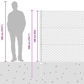 Postes de Cerca vidaXL 22 pcs U-Channel 160 cm Aço Galvanizado, Cerca