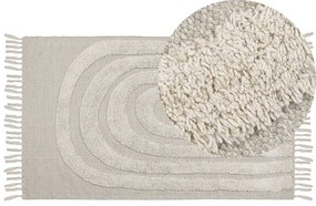 Tapete de algodão creme 80 x 150 cm HAKKARI Beliani