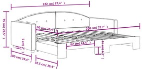 Sofá-cama com gavetão 90x200 cm veludo cinzento-escuro
